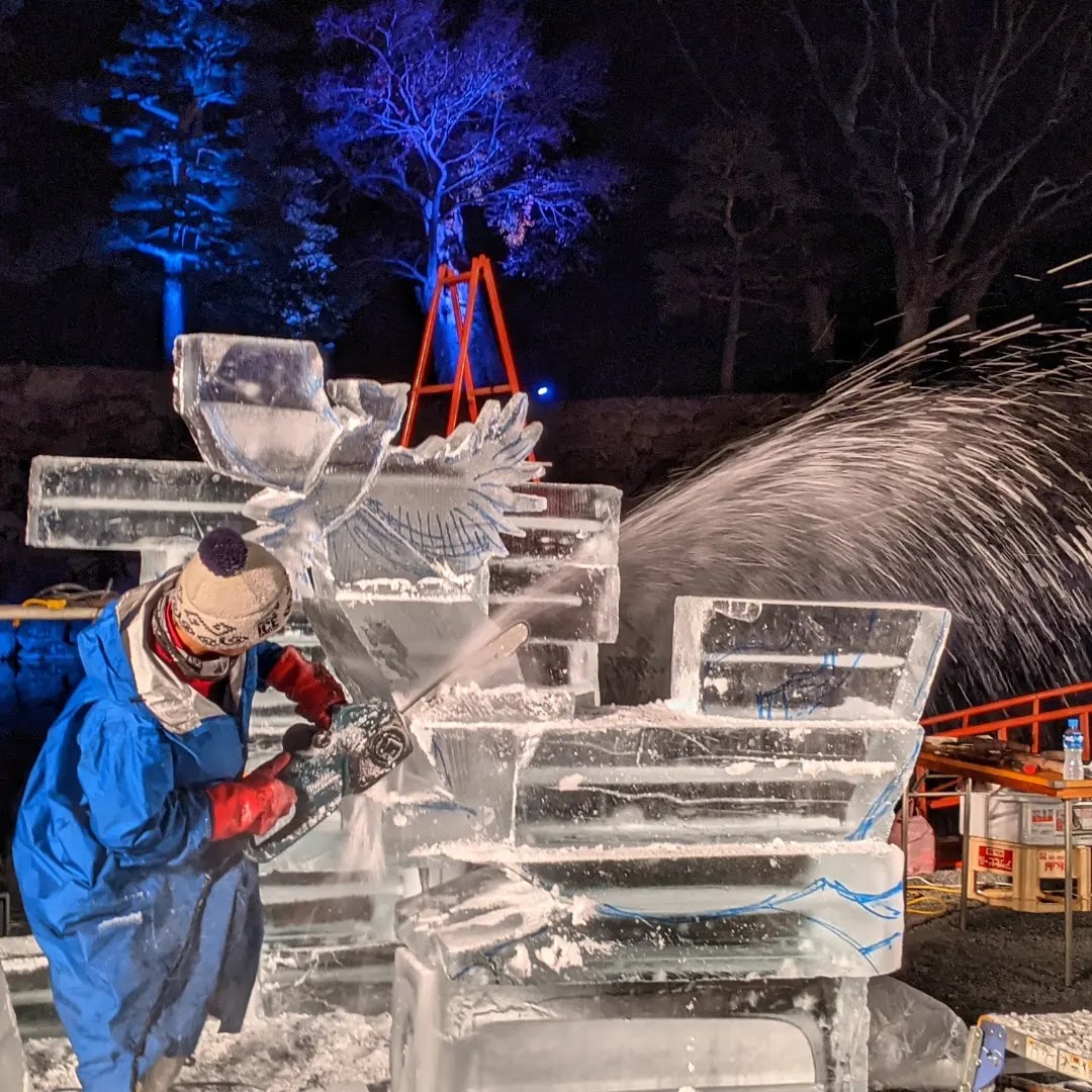 welcome-matsumoto sculpture sur glace