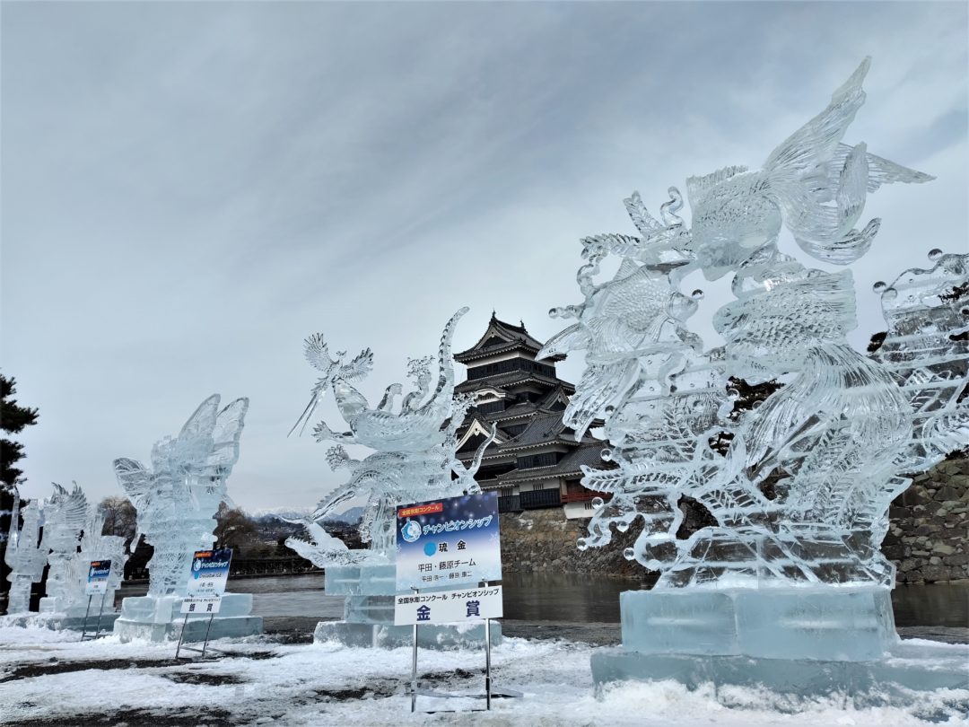 Matsumoto Castle Ice Sculpture display
