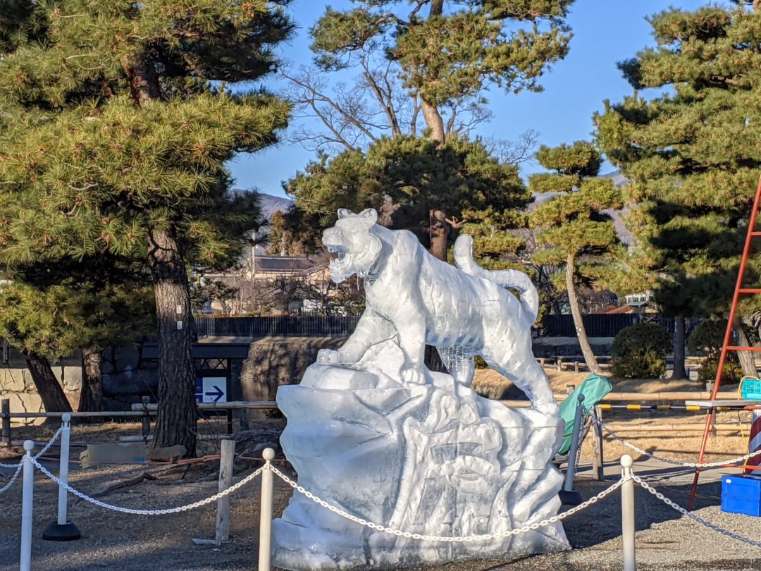 Matsumoto Castle Ice Sculpture tiger