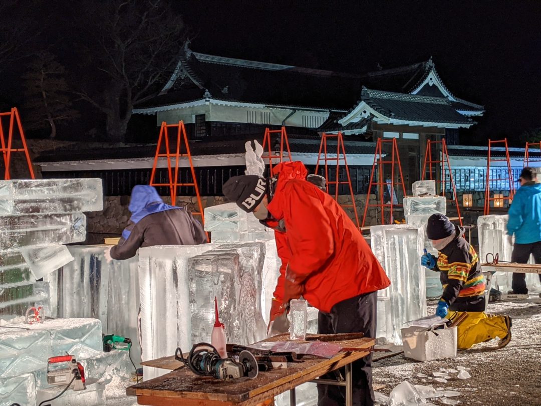 Matsumoto Castle Ice Sculpture night