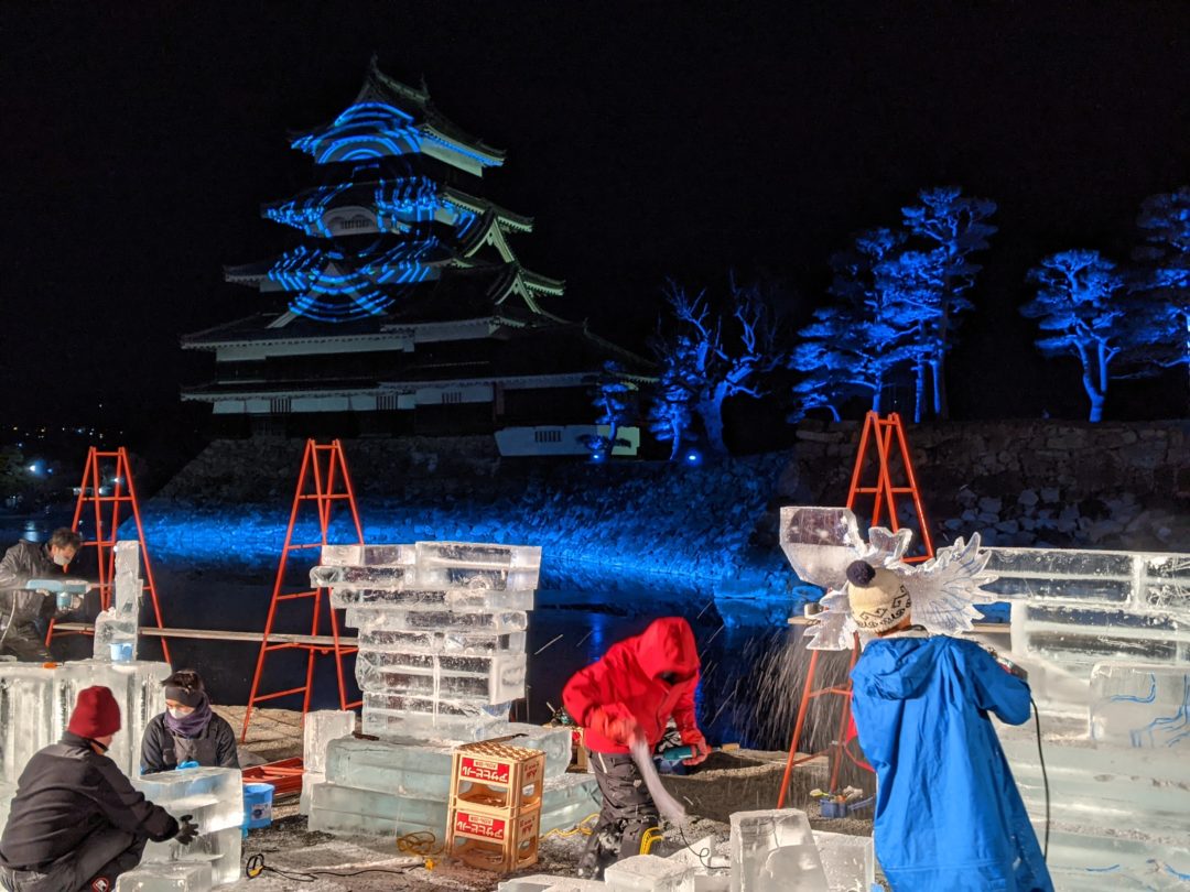 Matsumoto Castle Ice Sculpture event